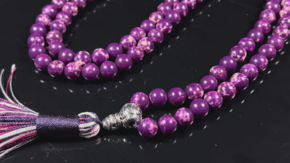 Tide & Stone Mala Necklace | Sea Sediment Jasper | 108 Beads | DHARA