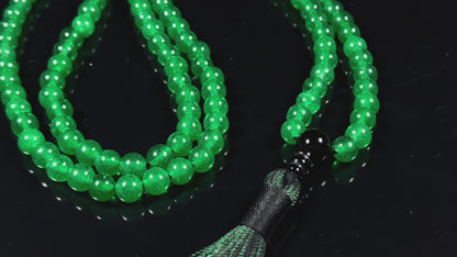 Handmade Agate Mala Beads Necklace with Black Onyx Guru Bead – 108 Beads – 8mm – Multicolor Options – Chakra Balancing & Zodiac Birthstone – Meditation Jewelry