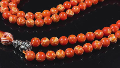 Tide & Stone Mala Necklace | Sea Sediment Jasper | 108 Beads | DHARA