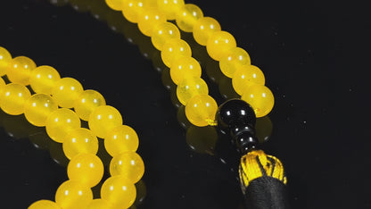 Handmade Agate Mala Beads Necklace with Black Onyx Guru Bead – 108 Beads – 8mm – Multicolor Options – Chakra Balancing & Zodiac Birthstone – Meditation Jewelry