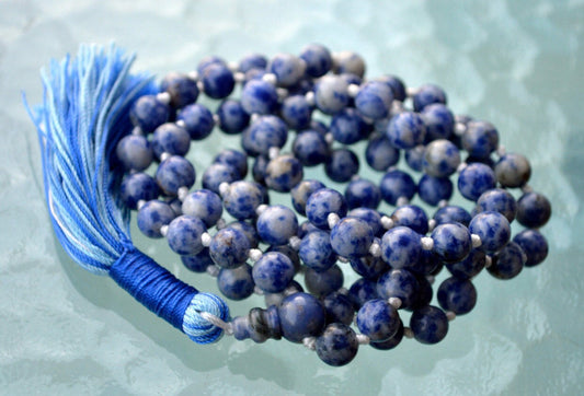 108 Beads Throat Chakra Balancing Mala Beads Necklace