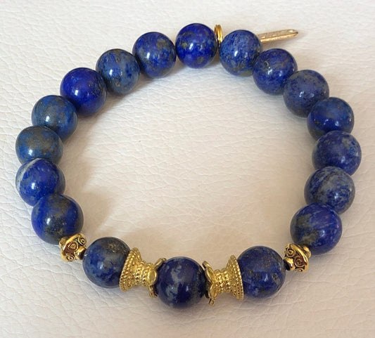 AAA Grade Lapis Lazuli Bracelet Lapis Lazuli Jewelry Blue Lapis Bracelet for men women Blue Lapis Jewelry Blue Gemstone Bracelet Blue Stone