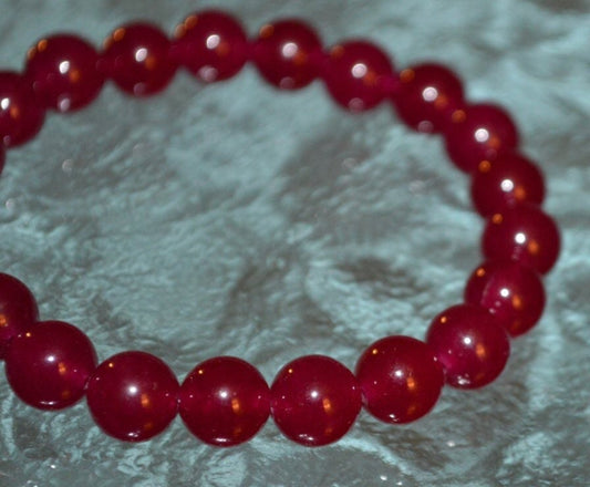 Electric Pink Jade Wrist Mala