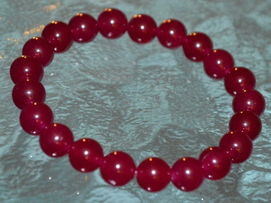 Electric Pink Jade Wrist Mala
