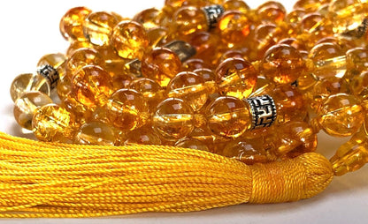 Abundance Mala Citrine Moon Goddess Mala Beads AAA+ Natural Citrine Mala Necklace Goddess Mala Celestial Necklace Meditation Celestial Jewel