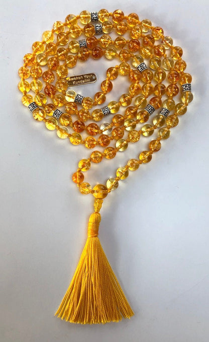 Abundance Mala Citrine Moon Goddess Mala Beads AAA+ Natural Citrine Mala Necklace Goddess Mala Celestial Necklace Meditation Celestial Jewel