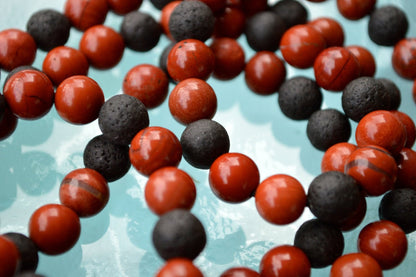 KALI MALA long necklace 108 lava stone mala red jasper necklace lava beads hindu mala 108 bead mala Yoga Necklace Energized & Blessed Mala