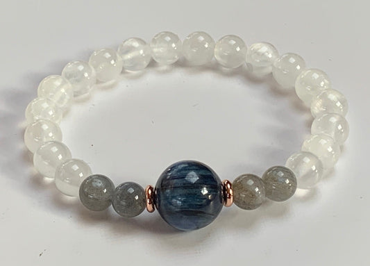 Kyanite, Labradorite & Selenite Psychic Bracelet | ALIGN & SHASHI Collection