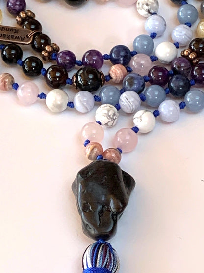 Empath Support & Protection Mala Necklace | Hand-Knotted 108 Beads | VESTA Collection