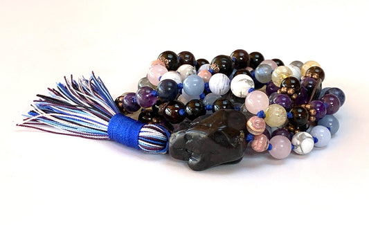 Empath Support & Protection Mala Necklace | Hand-Knotted 108 Beads | VESTA Collection