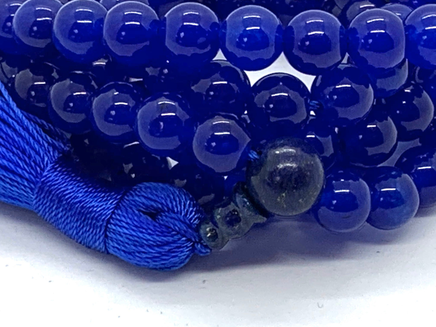 108 blue jade mala bead necklace long crystal Hand Knotted necklace Jade gemstone necklace meditation Buddha charmChristmas