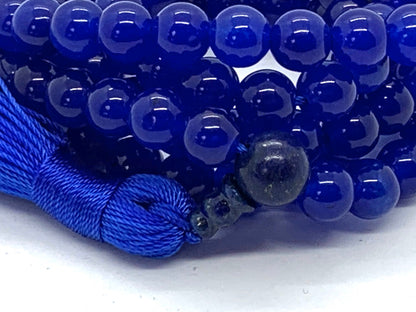 108 blue jade mala bead necklace long crystal Hand Knotted necklace Jade gemstone necklace meditation Buddha charmChristmas