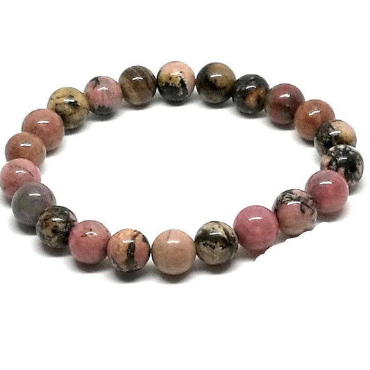 Rhodonite Bracelet | 8mm Beads Stretch | PREMA Collection