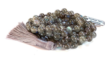 Labradorite Mala Necklace | 108 Beads | VAAK & ALOKA Collections