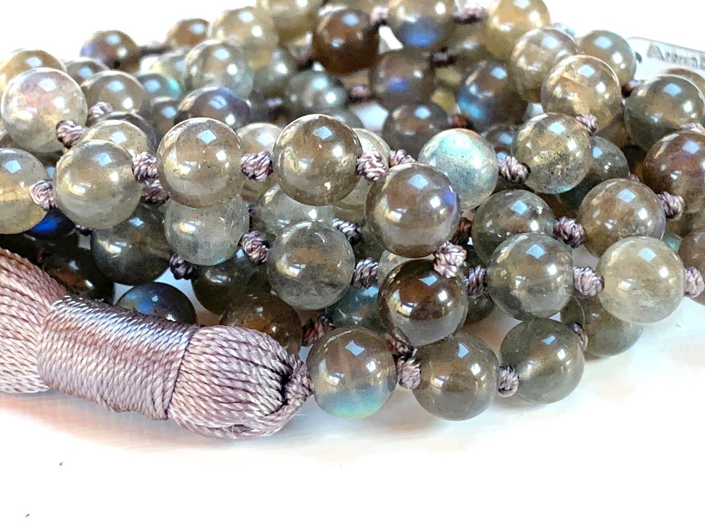 Labradorite Mala Necklace | 108 Beads | VAAK & ALOKA Collections
