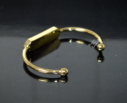 Raw Turquoise Adjustable Gold plated Bangle | IRIS & LUMA Collection