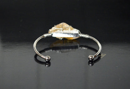 Citrine Cuff Bangle | Raw Gemstone 18K Gold Polished | SOLIS & LUMA Collections