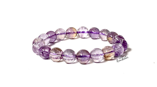 Ametrine Bracelet | 10mm Natural Crystal Stretch Healing Beads