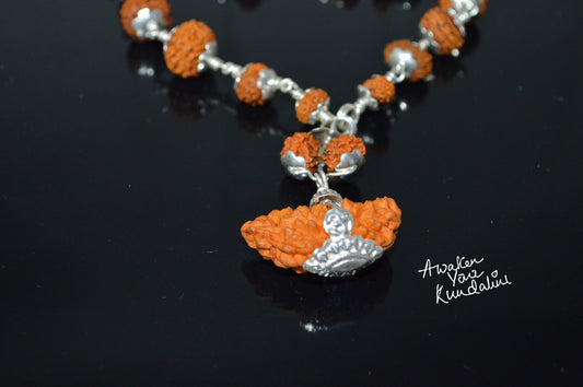 Certified 1 to 14 Mukhi Sidha Rudraksh mala Beads necklace - Sterling Silver - Genuine natural Rudraksha Hand knotted mala