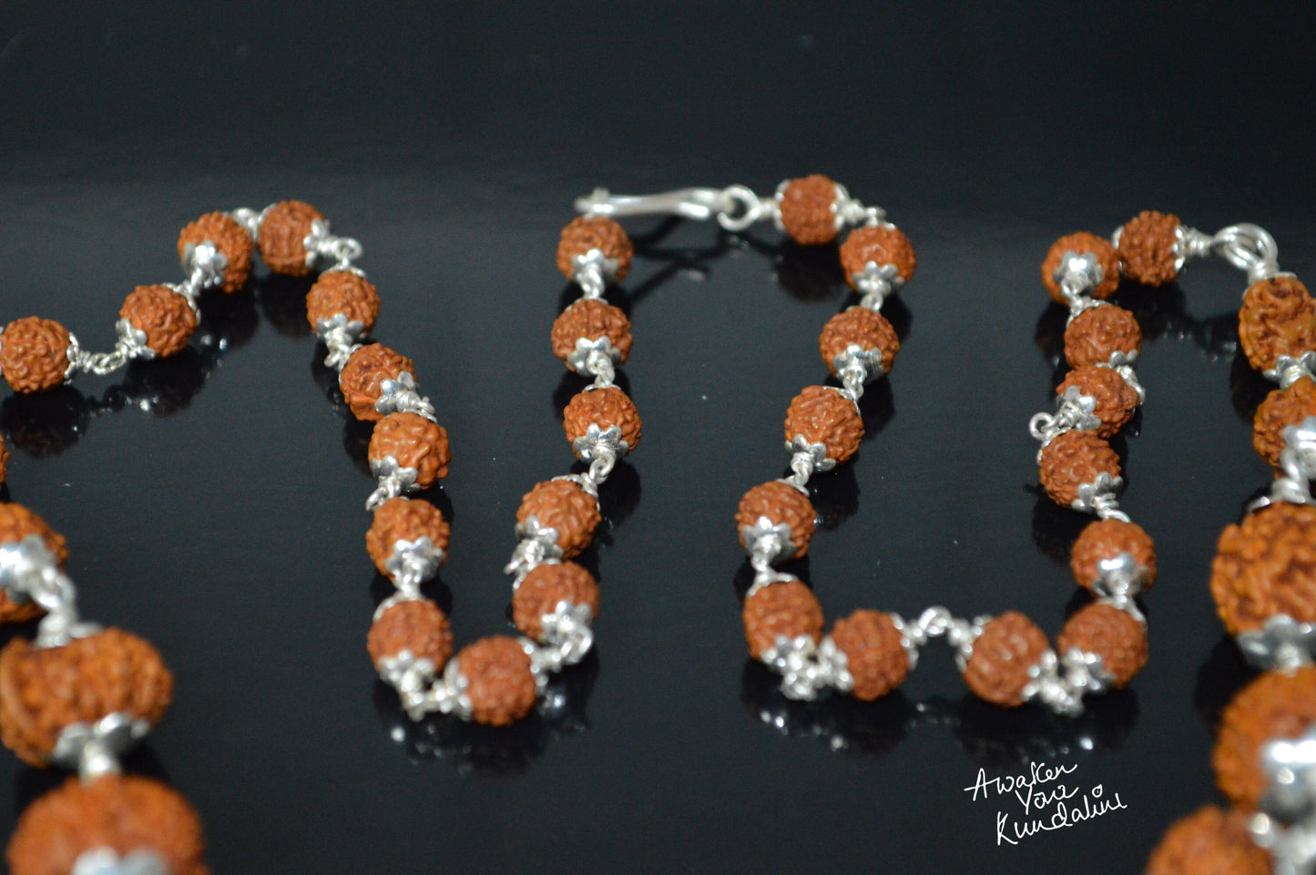 Certified 1 to 14 Mukhi Sidha Rudraksh mala Beads necklace - Sterling Silver - Genuine natural Rudraksha Hand knotted mala