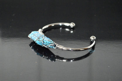 Kyanite Cuff Bangle | 18K Gold Plated | ALIGN & LUMA Collection