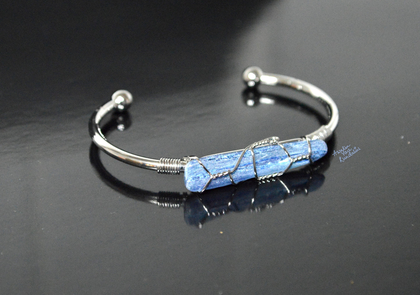 Kyanite Bangle Bracelet | Silver Plated | ALIGN & LUMA Collections