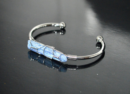 Kyanite Bangle Bracelet | Silver Plated | ALIGN & LUMA Collections