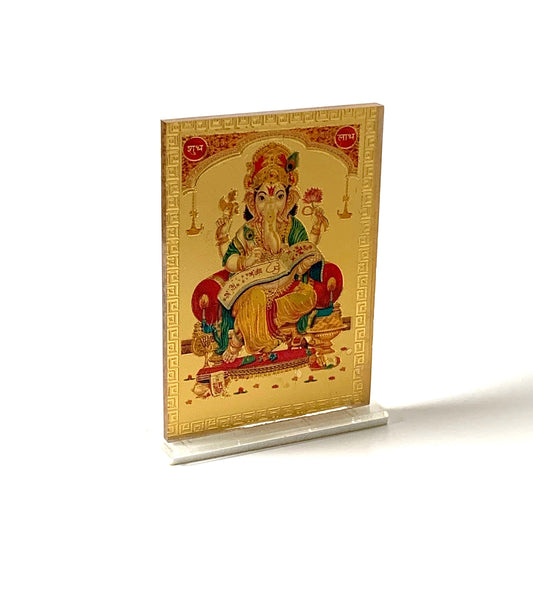 Lord Ganesha Framed Picture in Acrylic, Acrylic Photo Frame, Religious Gift, Spiritual Gift, Diwali Gift, For Office desk, side desk