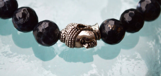 Empath Protection Bracelet | Black Tourmaline & Buddha Beads | VESTA Collection