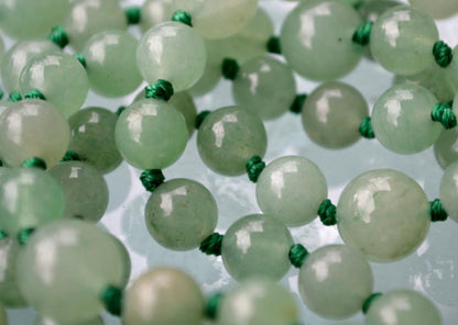 Green Aventurine Mala Necklace | 108 Beads Hand-Knotted | VITA Collection
